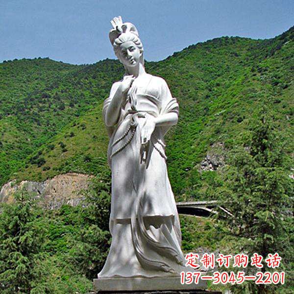 天津褒姒汉白玉美女雕像