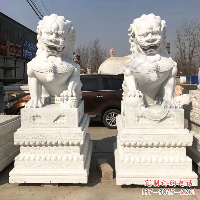 天津新精美汉白玉狮子