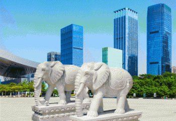 天津公石雕大象