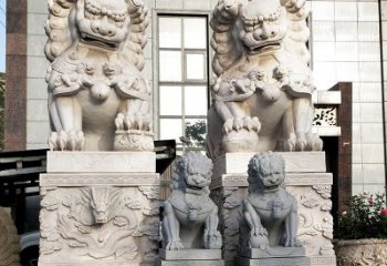天津石狮子雕塑——守护家园的看门神