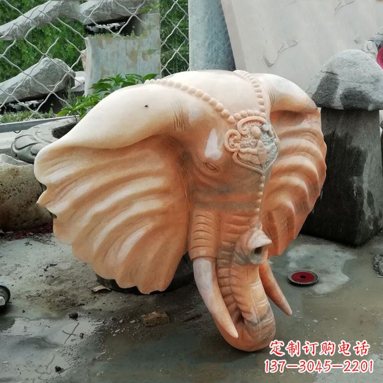 天津精美大象头雕塑