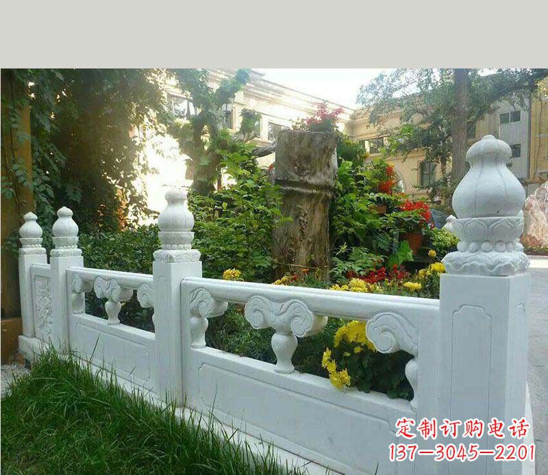 天津别墅汉白玉栏板景观石雕