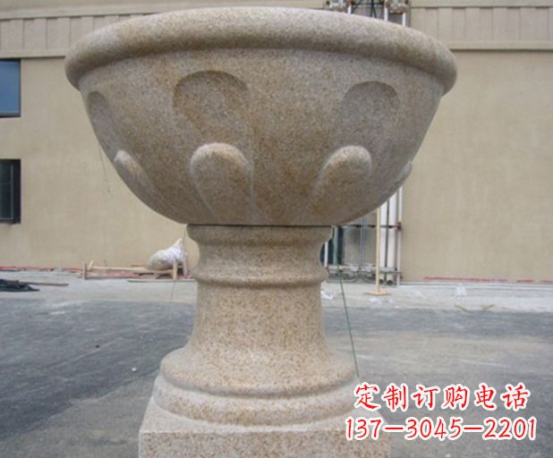 天津别墅景观大理石花盆石雕 (3)