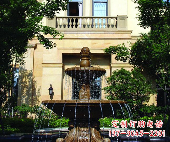 天津别墅景观多层喷泉石雕 (2)