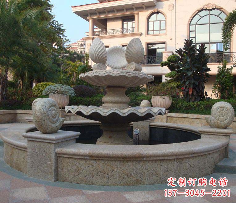 天津别墅景观多层喷泉石雕