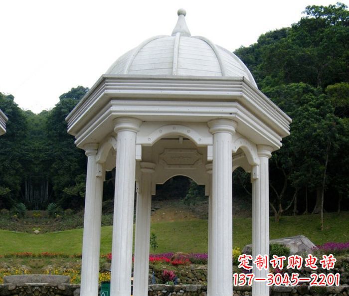 天津别墅景观欧式石雕凉亭 (2)