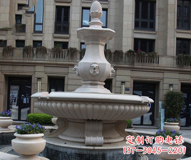 天津别墅景观石雕大理石喷泉