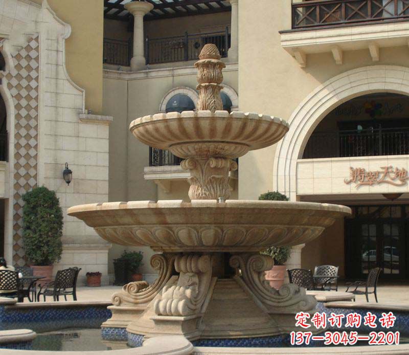 天津别墅景观石雕大型喷泉雕塑 (2)