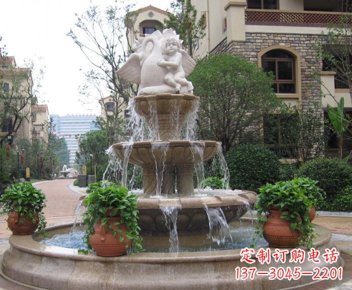 天津天使之泉——别墅景观石雕