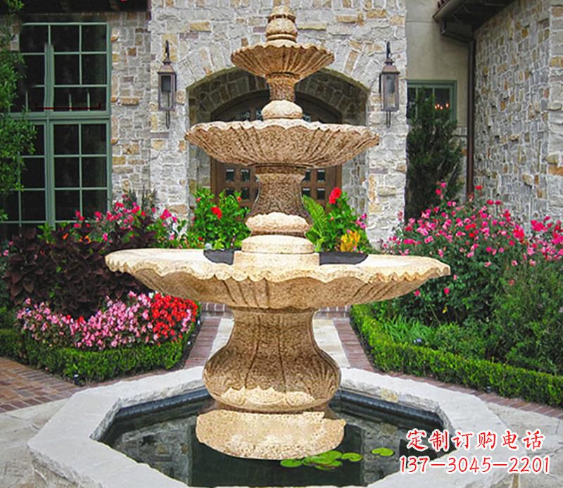 天津别墅石雕喷泉 (2)