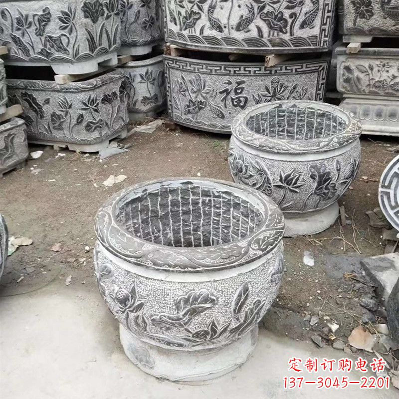 天津别墅水缸石雕塑