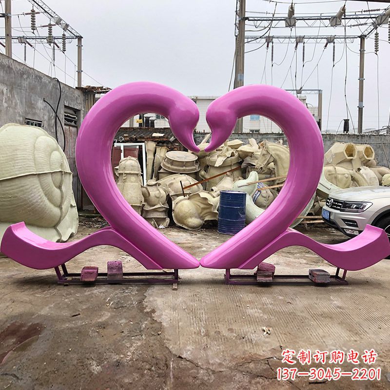 天津玻璃钢天鹅雕塑