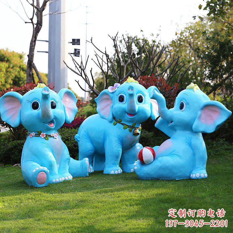 天津玻璃钢大象雕塑精美的艺术品
