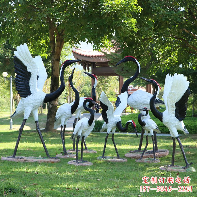 天津玻璃钢丹顶鹤雕塑