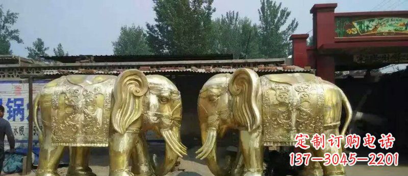 天津玻璃钢大象雕塑仿铜雕塑的精美之作