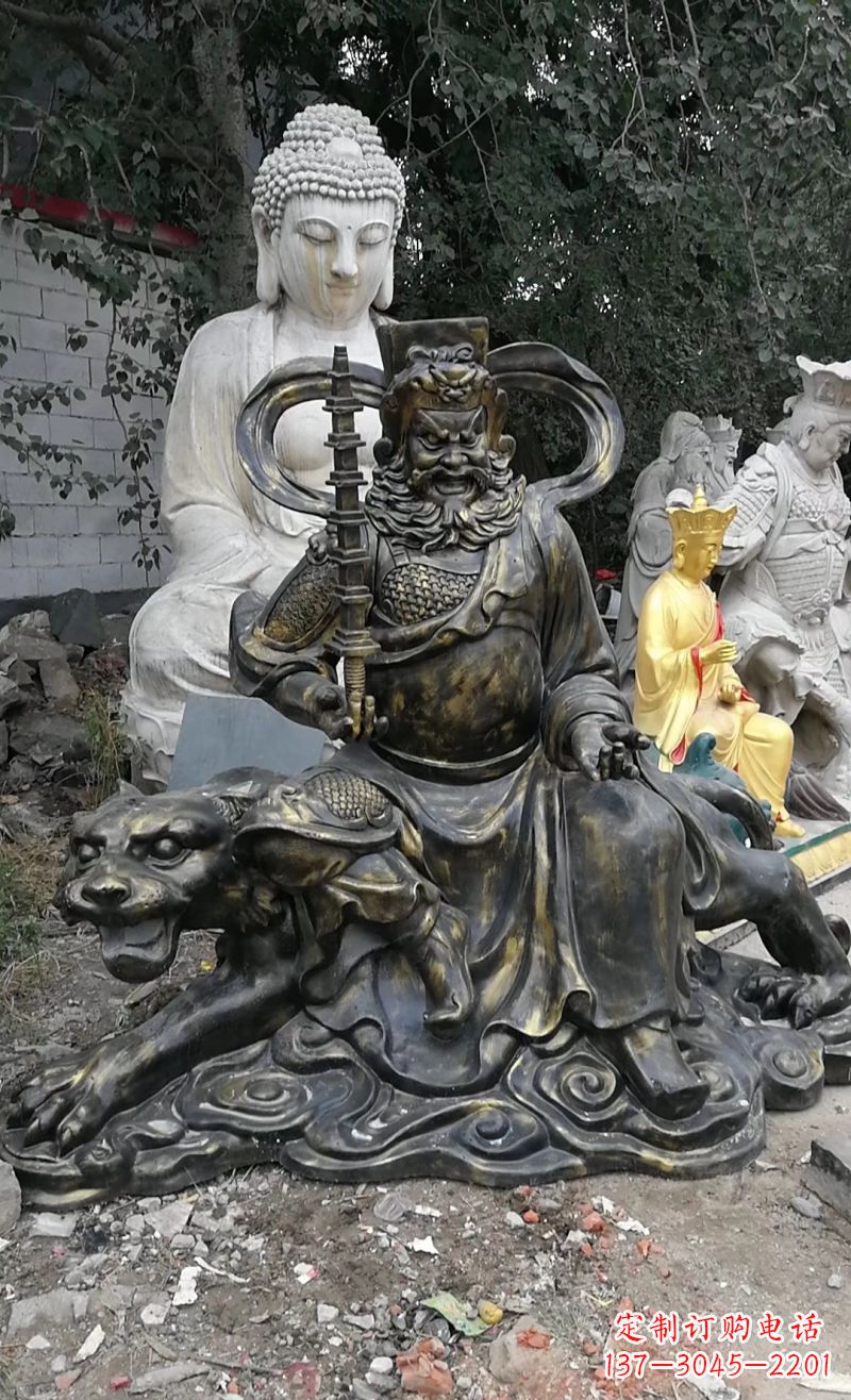 天津玻璃钢仿铜赵公明雕塑