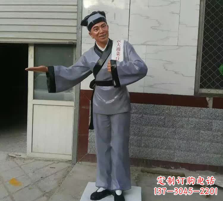 天津玻璃钢仿真店小二雕塑