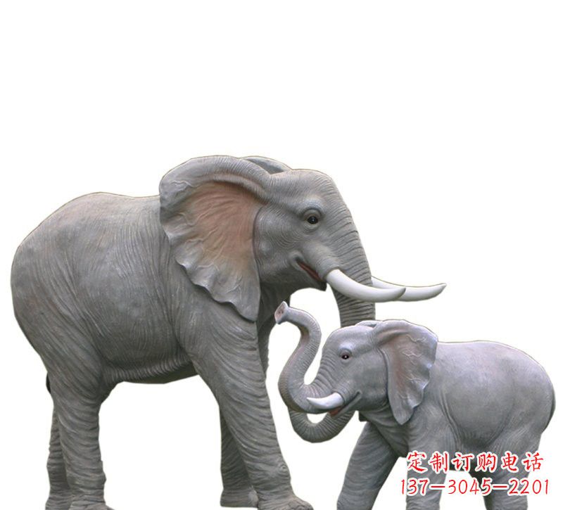 天津玻璃钢仿真母子大象