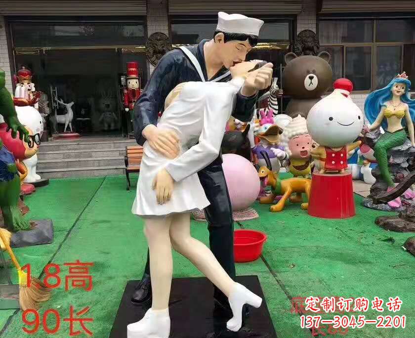 天津玻璃钢情侣雕塑——浪漫婚庆景观