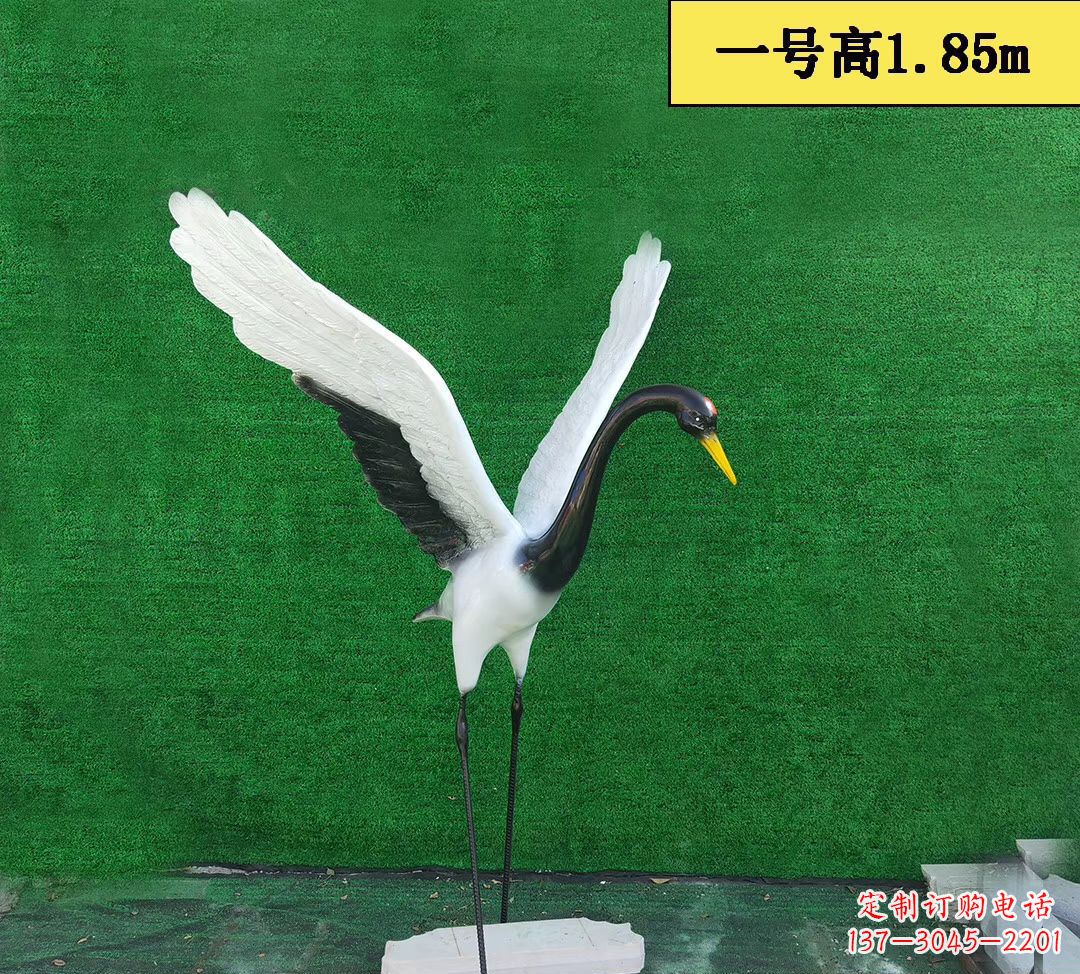 天津仙鹤雕塑玻璃钢仿真景观动物雕塑
