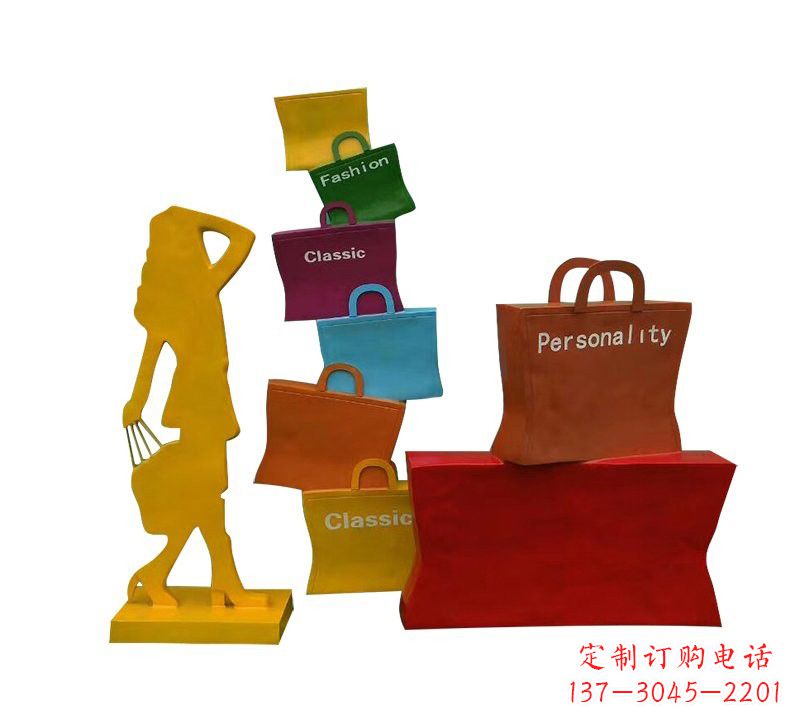 天津玻璃钢购物袋雕塑——极致艺术