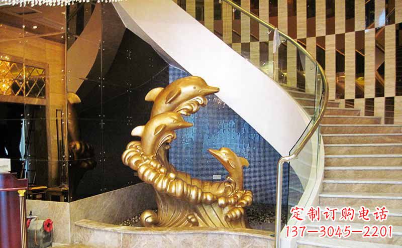 天津玻璃钢海豚雕塑精美的艺术精品