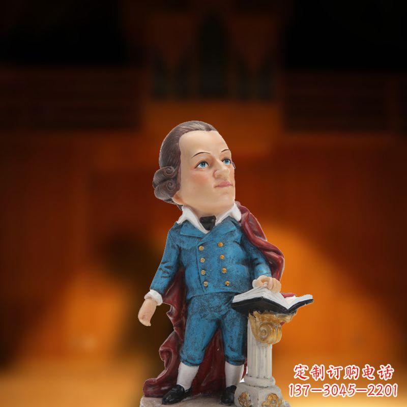 天津玻璃钢卡通莫扎特雕塑