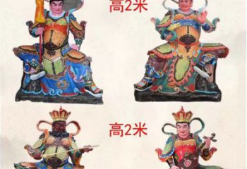 天津玻璃钢彩绘四大天王雕塑宏伟壮观的艺术珍品