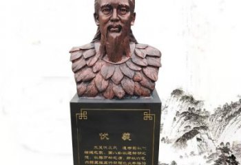 天津玻璃钢制作的伏羲胸像