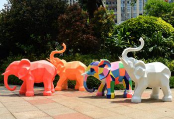 天津金色大象雕塑活跃的商场游乐场