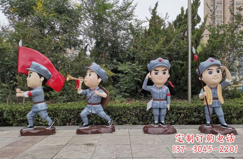 天津红军雕塑象征着中国革命的精神