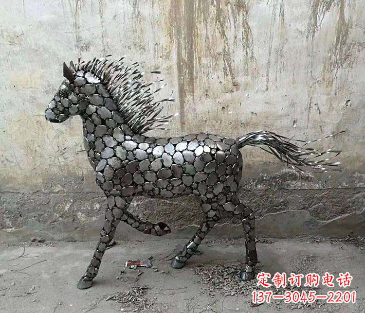 天津不锈钢奔马动物雕塑