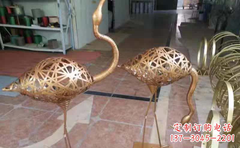 天津不锈钢编制动物仙鹤雕塑
