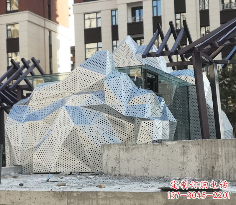 天津不锈钢别墅假山景观雕塑