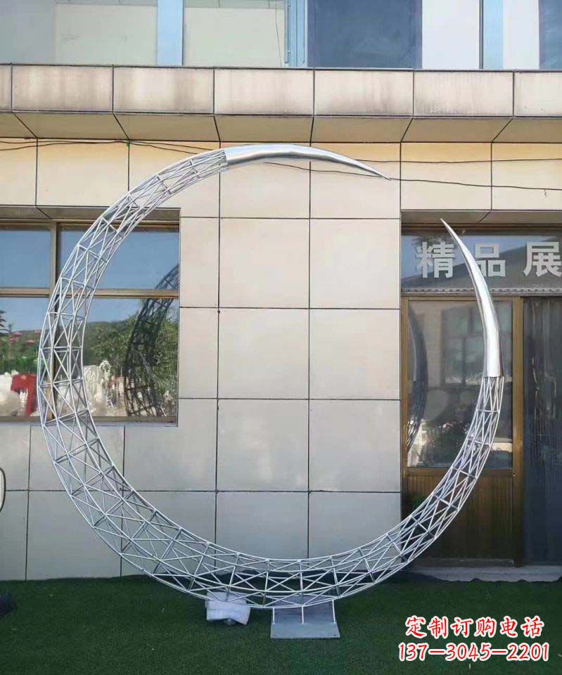 天津不锈钢别墅月亮镂空雕塑