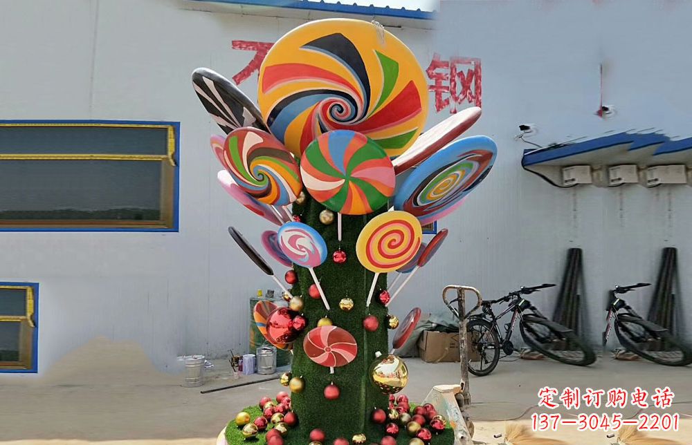 天津不锈钢彩色棒棒糖雕塑艺术与景观的完美结合