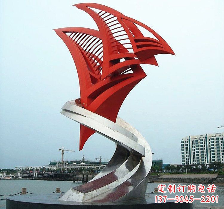 天津不锈钢彩色帆船雕塑