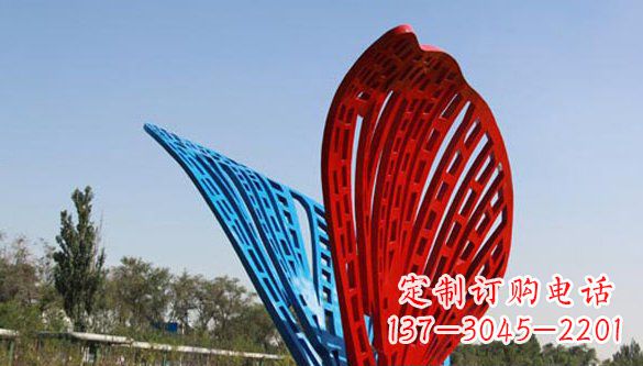 天津不锈钢彩色蝴蝶抽象雕塑