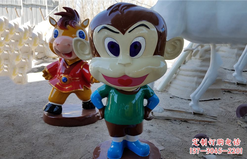 天津不锈钢彩色小猴卡通雕塑