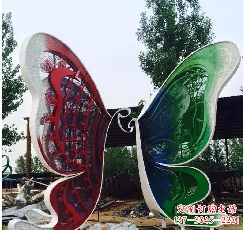天津不锈钢城市彩色蝴蝶雕塑——美丽的视觉盛宴