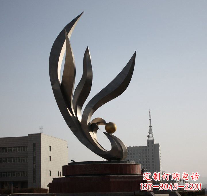 天津不锈钢城市抽象凤凰雕塑222