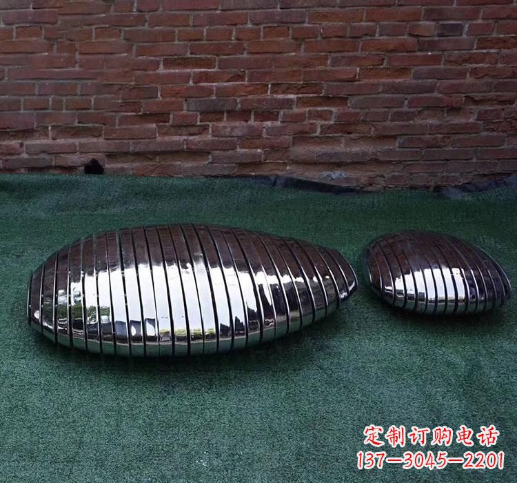 天津不锈钢城市镜面鹅卵石雕塑