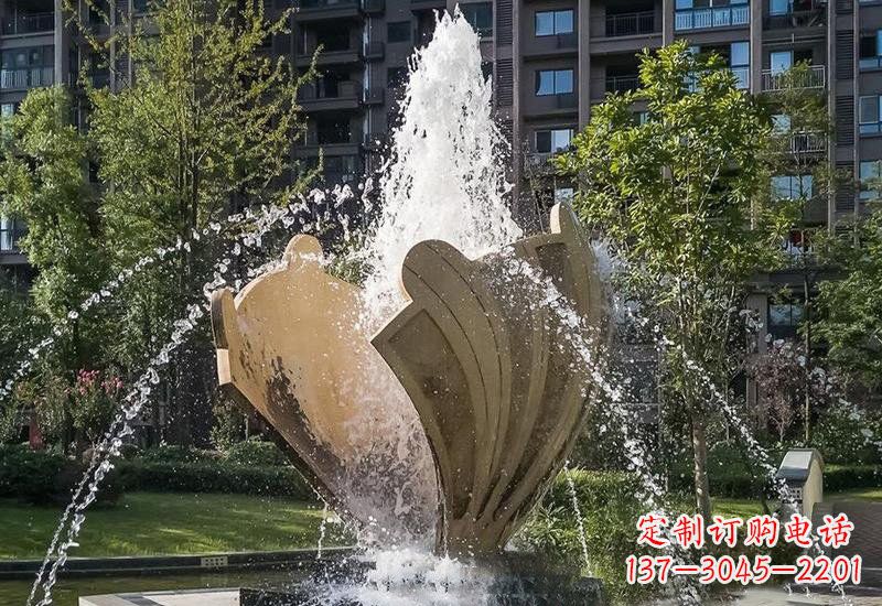 天津不锈钢抽象贝壳喷泉雕塑