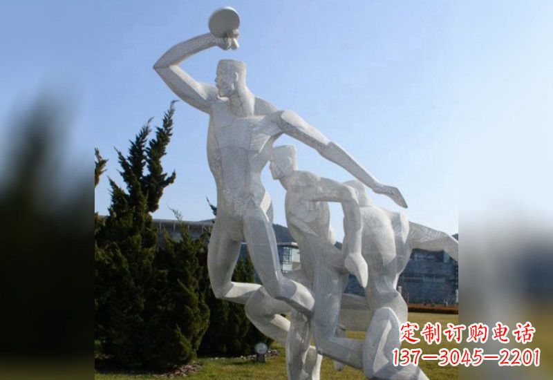 天津不锈钢抽象打乒乓球人物雕塑