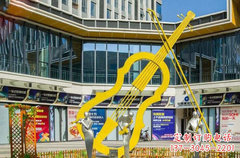 天津不锈钢抽象大提琴雕塑