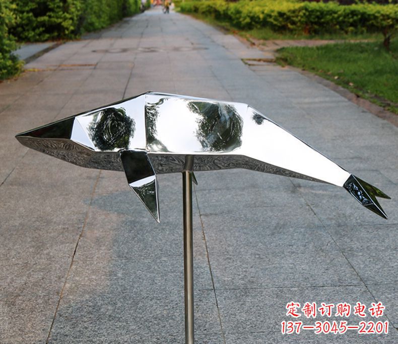 天津不锈钢抽象海豚雕塑112