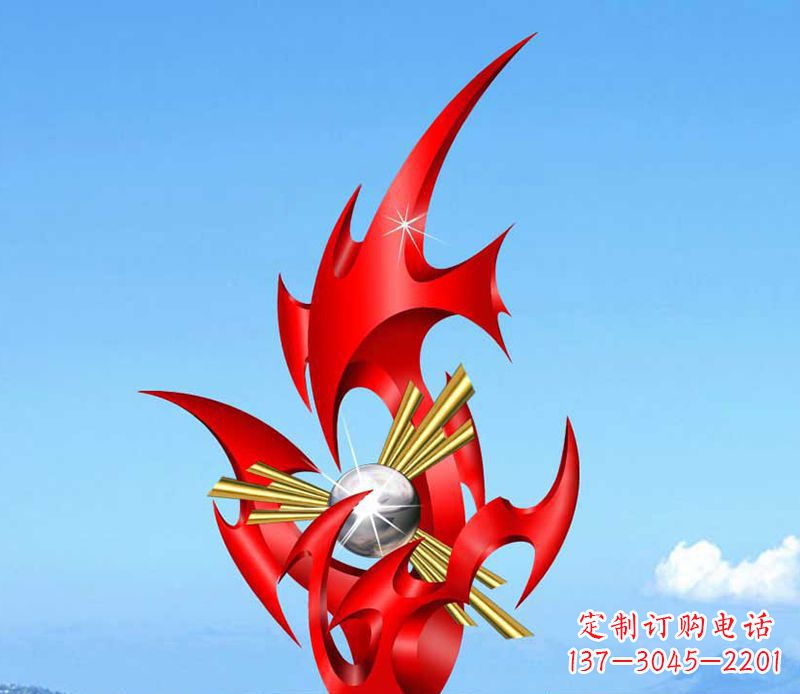 天津不锈钢火苗雕塑