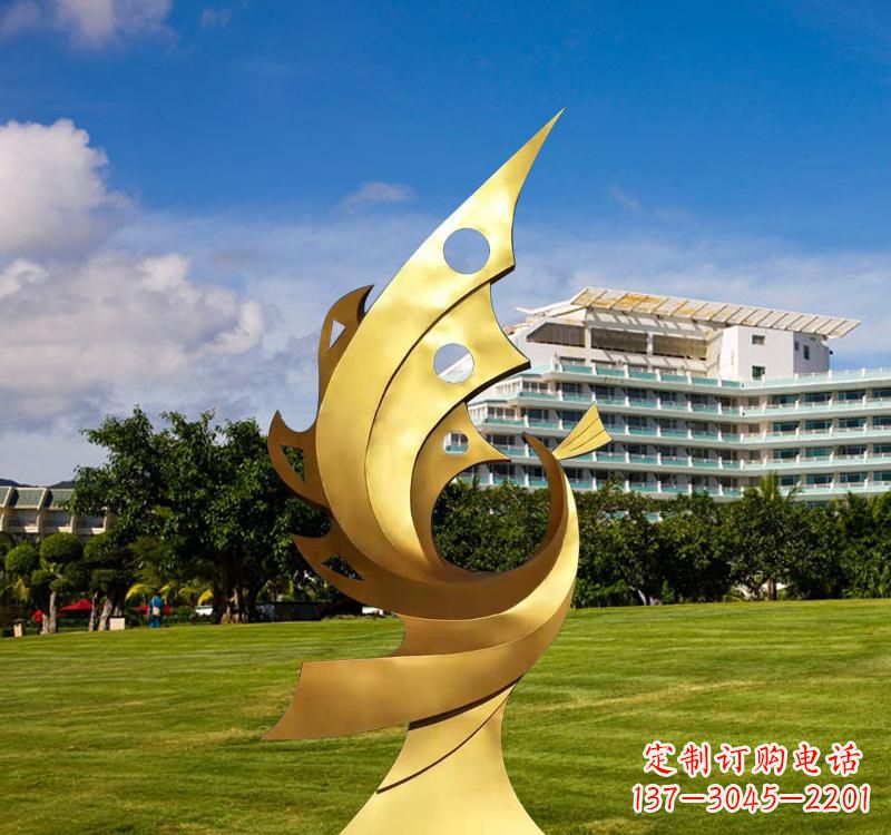 天津不锈钢抽象金凤凰雕塑