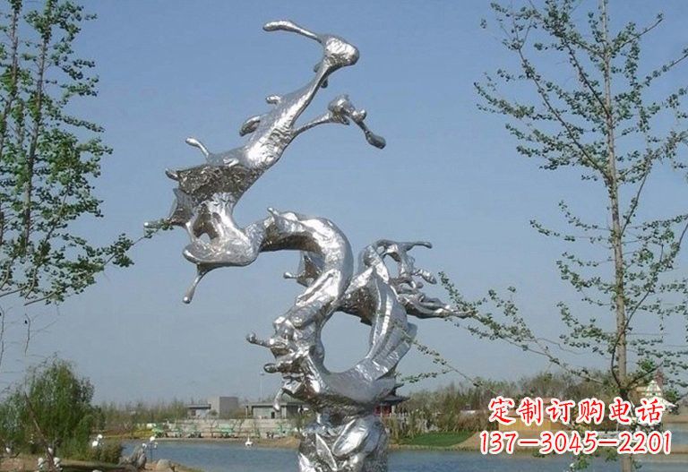 天津不锈钢蛟龙出海雕塑