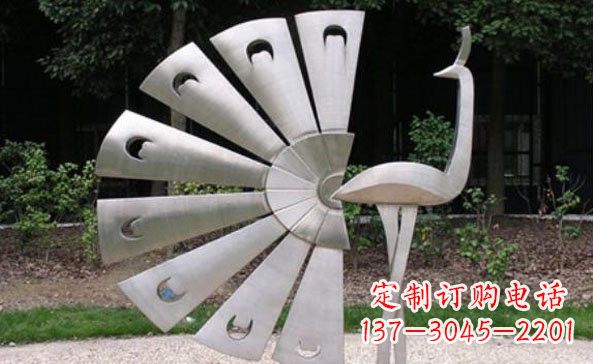 天津不锈钢孔雀雕塑美丽而持久